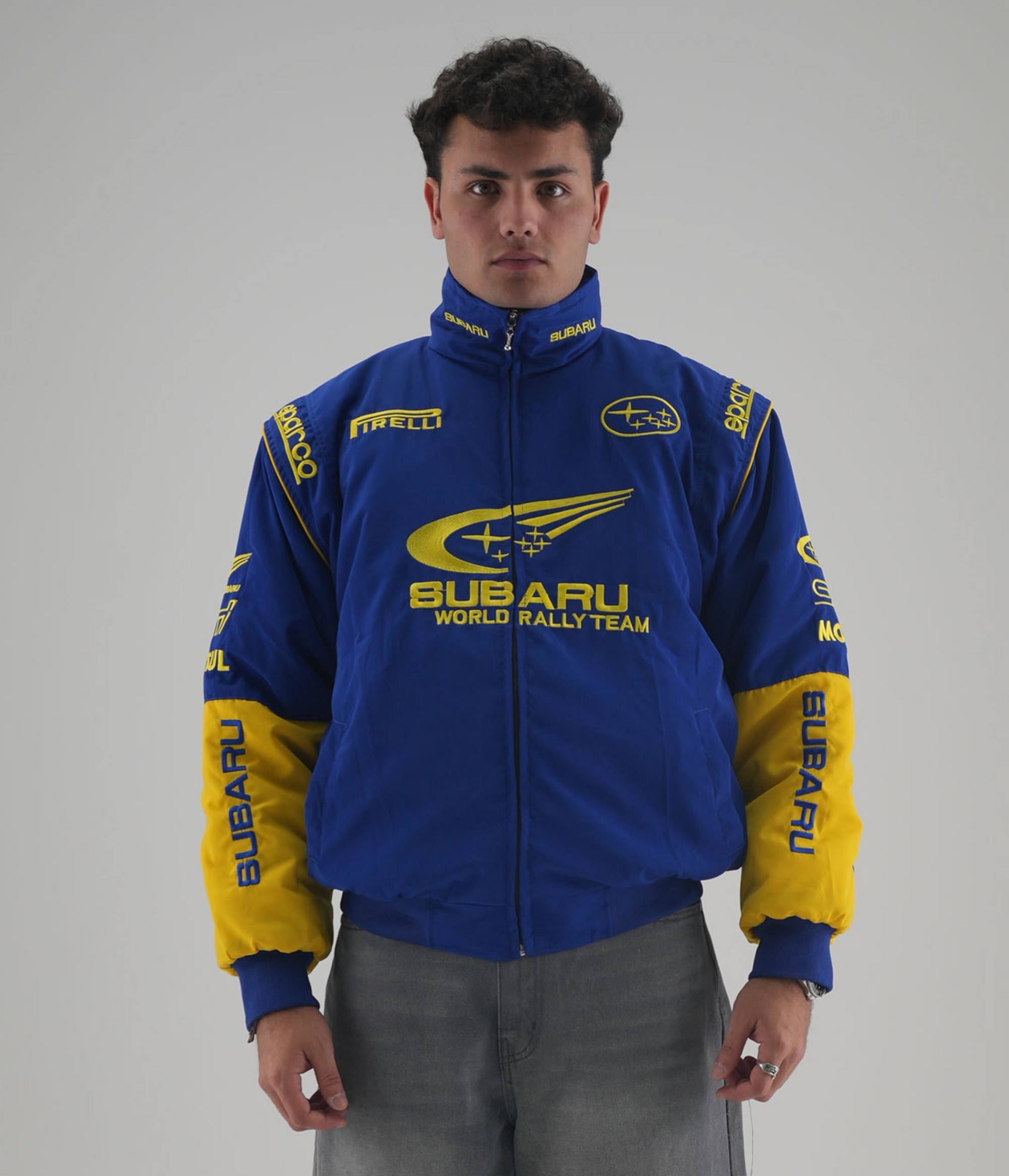 Subaru Rally Vintage Rennjacke – Blaue Edition