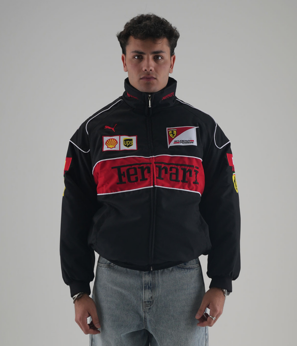Ferrari F1 Vintage-Rennjacke – Black Edition