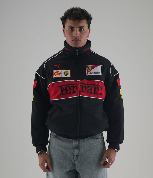 Ferrari F1 Vintage-Rennjacke – Black Edition