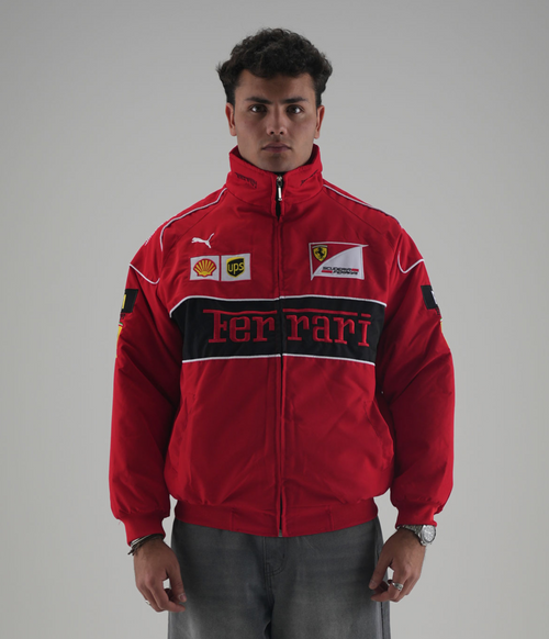 Ferrari F1 Vintage-Rennjacke – Rote Edition
