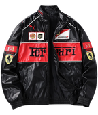 Ferrari F1 Vintage Lederjacke – Rote Edition