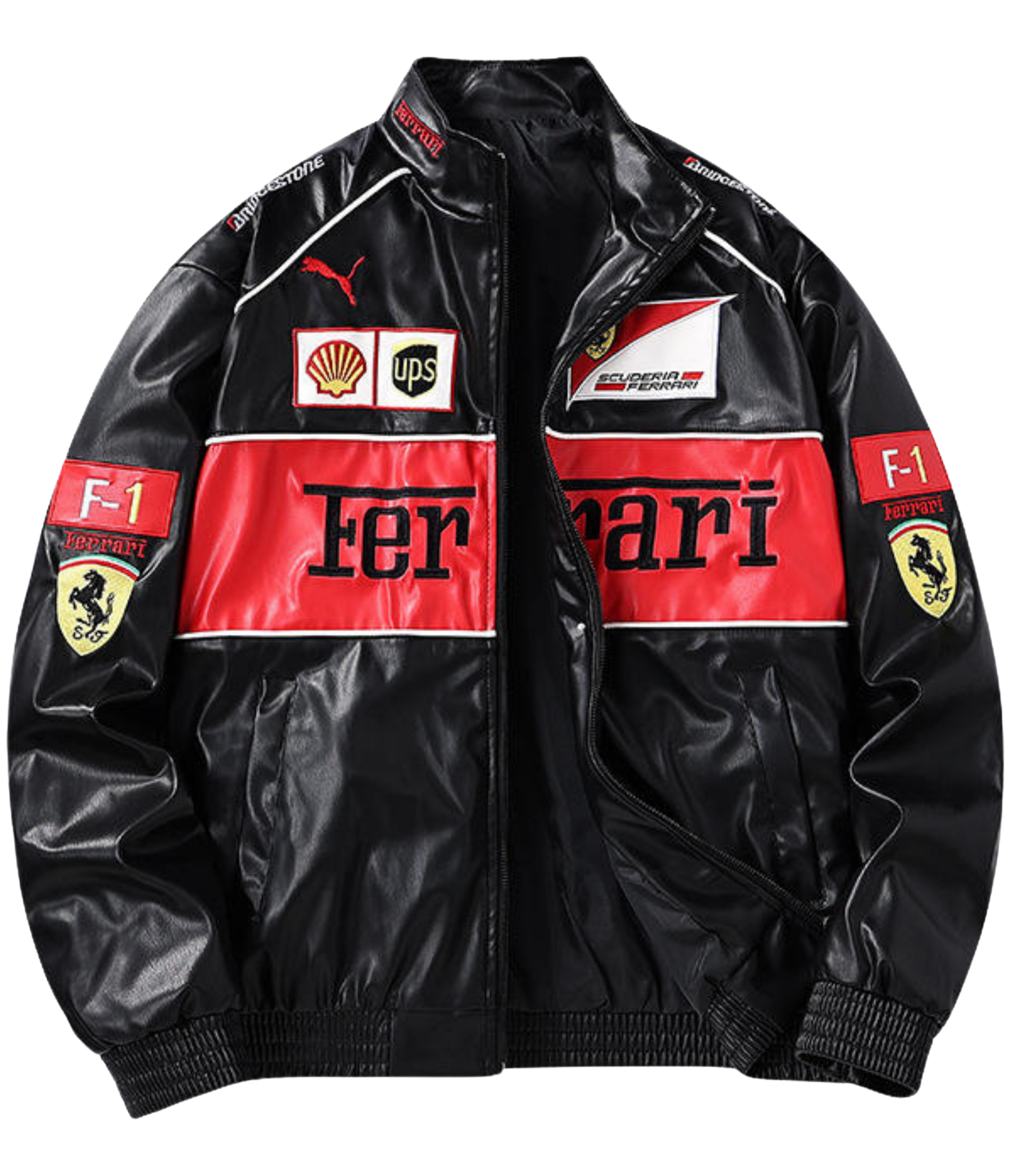 Ferrari F1 Vintage Lederjacke – Rote Edition