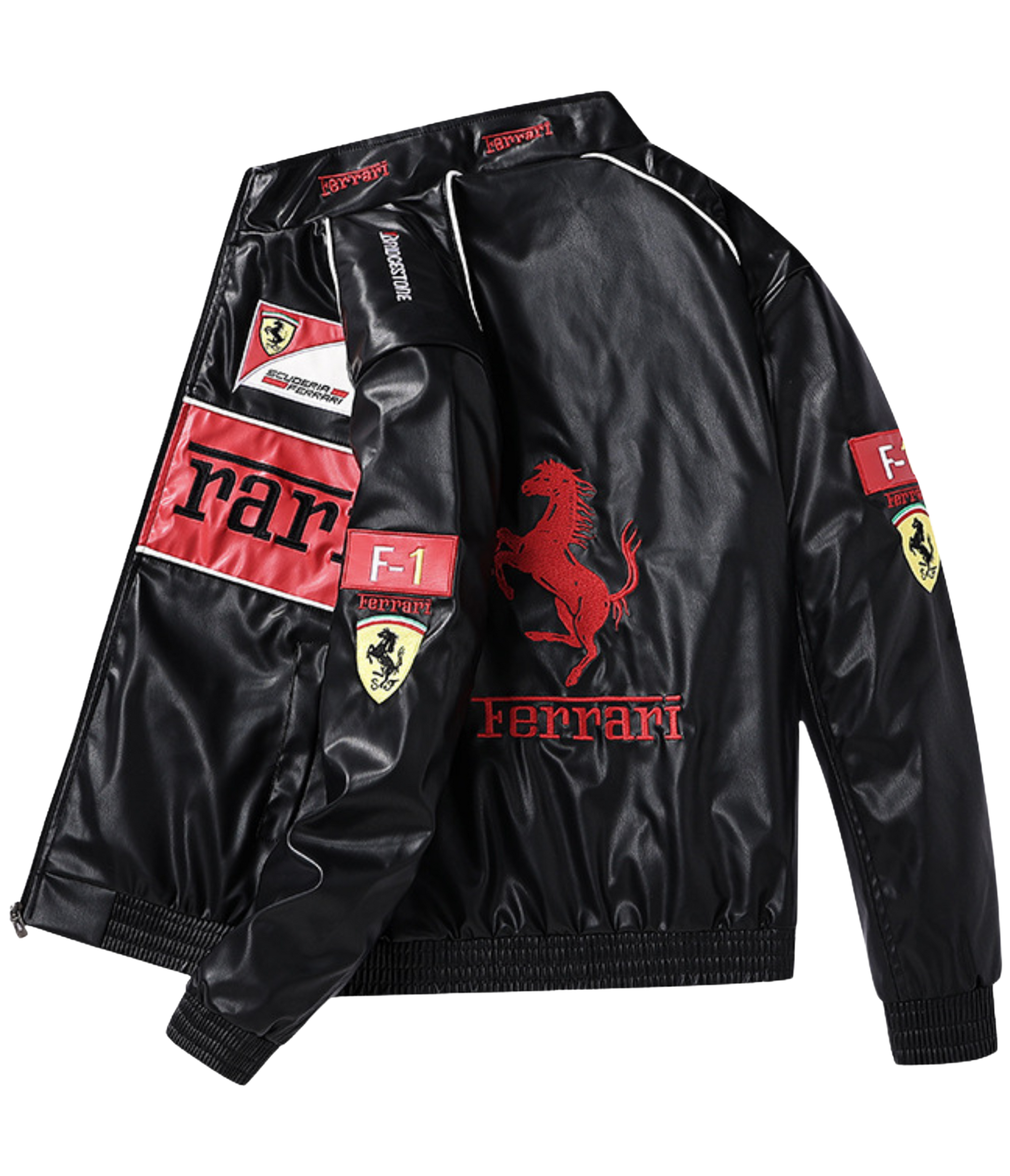 Ferrari F1 Vintage Lederjacke – Rote Edition
