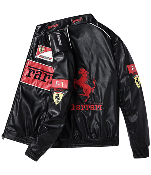 Ferrari F1 Vintage Lederjacke – Rote Edition