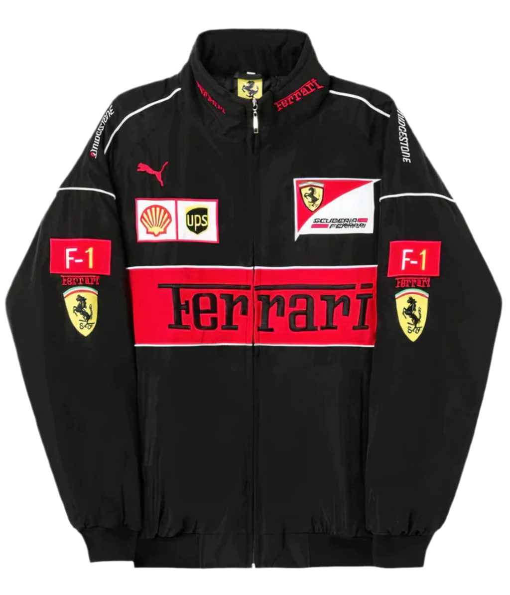 Ferrari F1 Vintage-Rennjacke – Black Edition