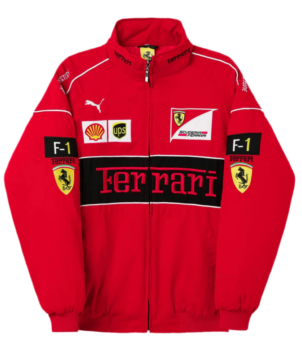 Ferrari F1 Vintage-Rennjacke – Rote Edition