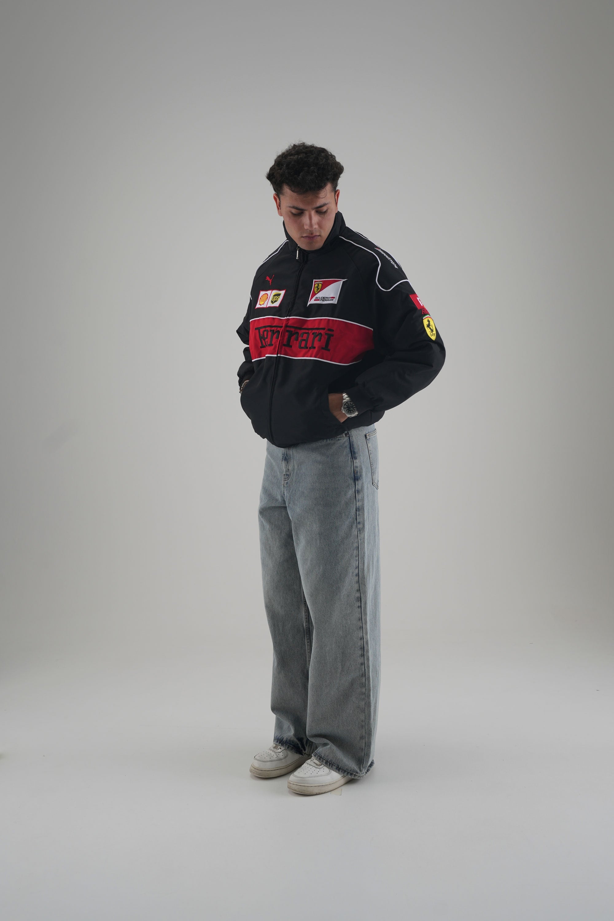 Ferrari F1 Vintage-Rennjacke – Black Edition