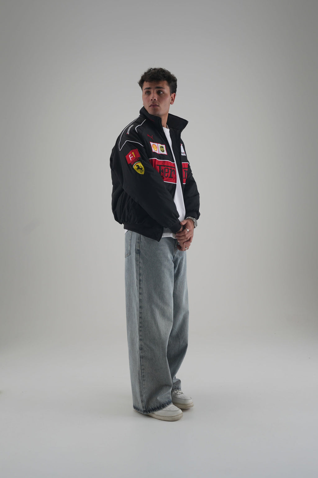 Ferrari F1 Vintage-Rennjacke – Black Edition