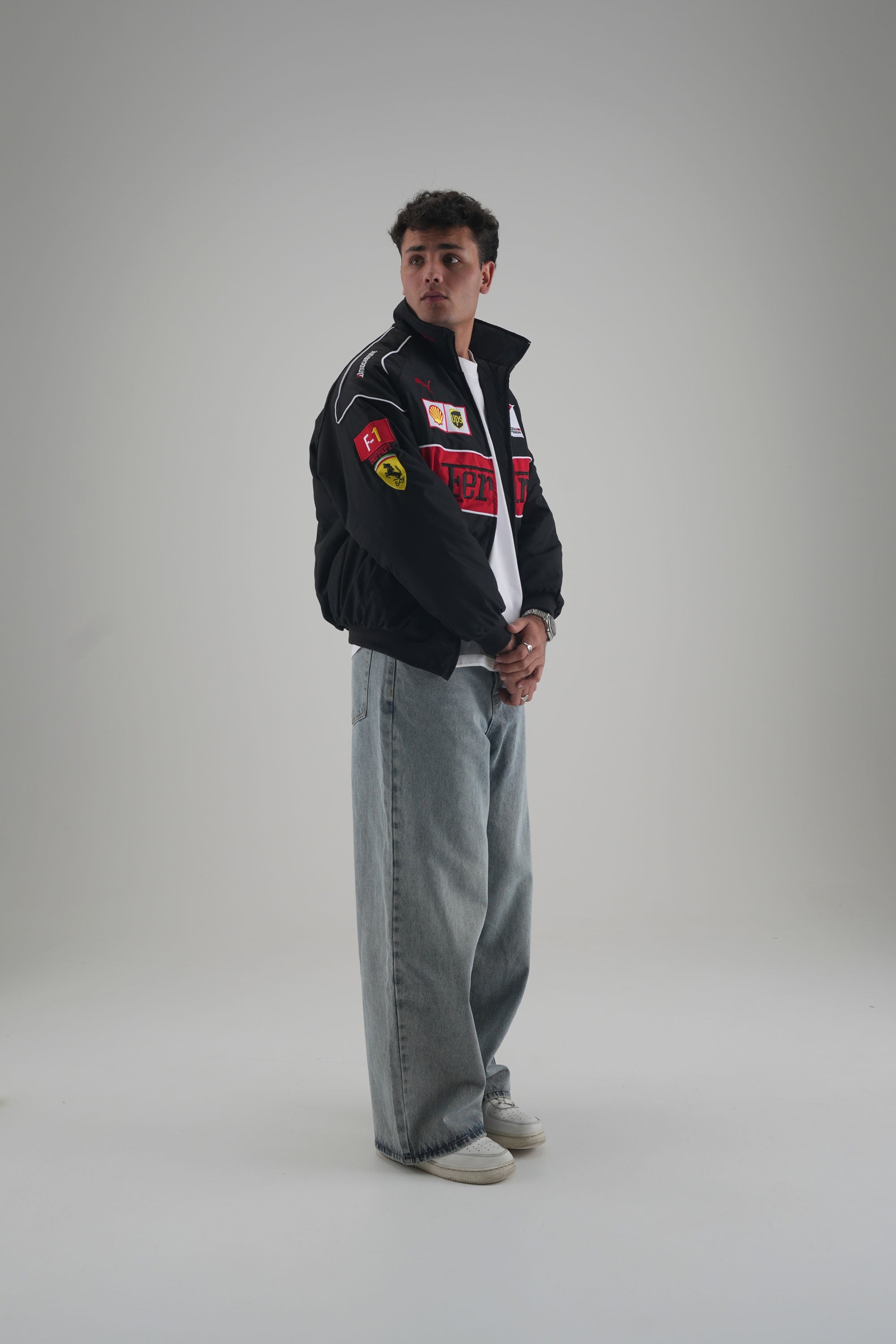 Ferrari F1 Vintage-Rennjacke – Black Edition