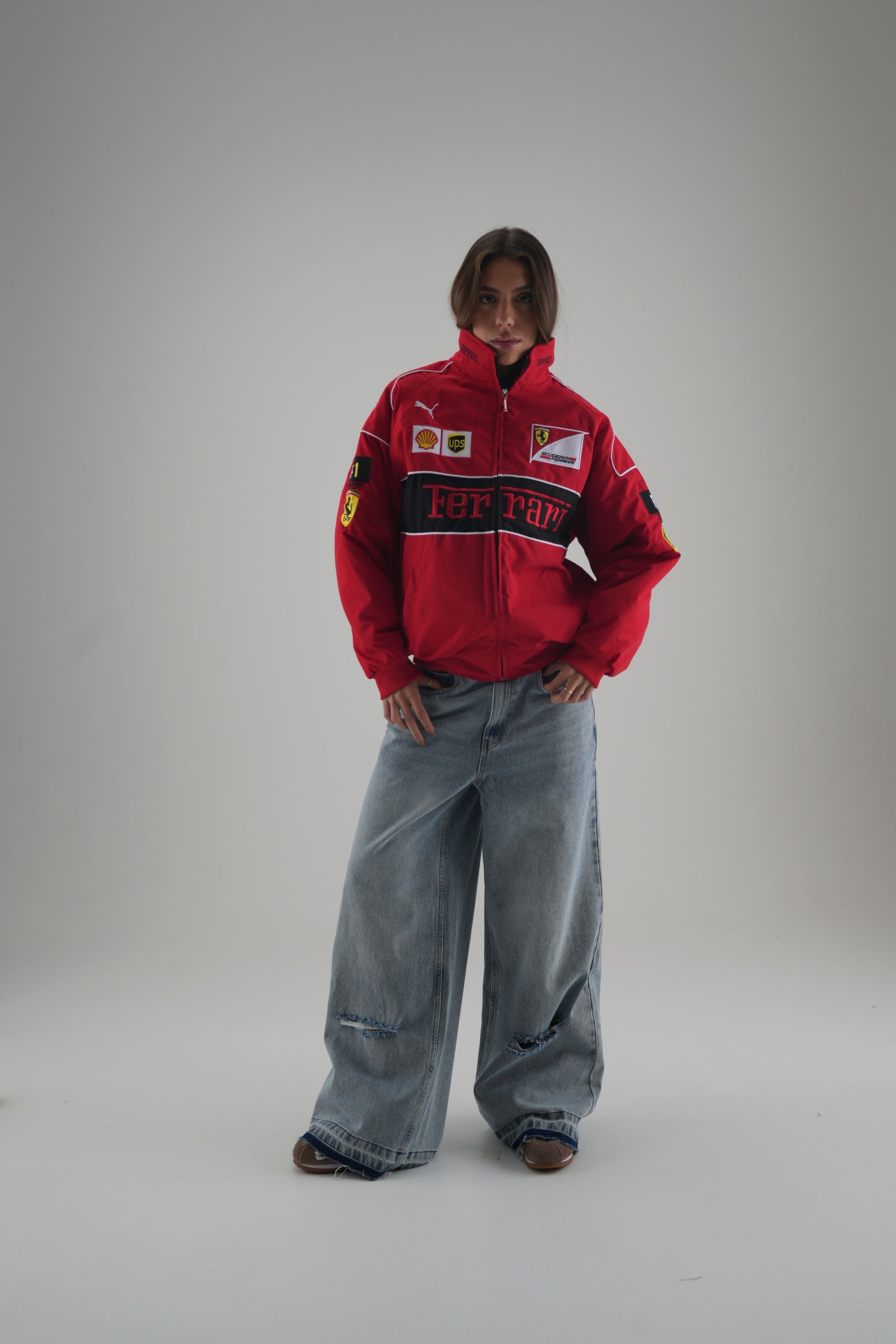 Ferrari F1 Vintage-Rennjacke – Rote Edition