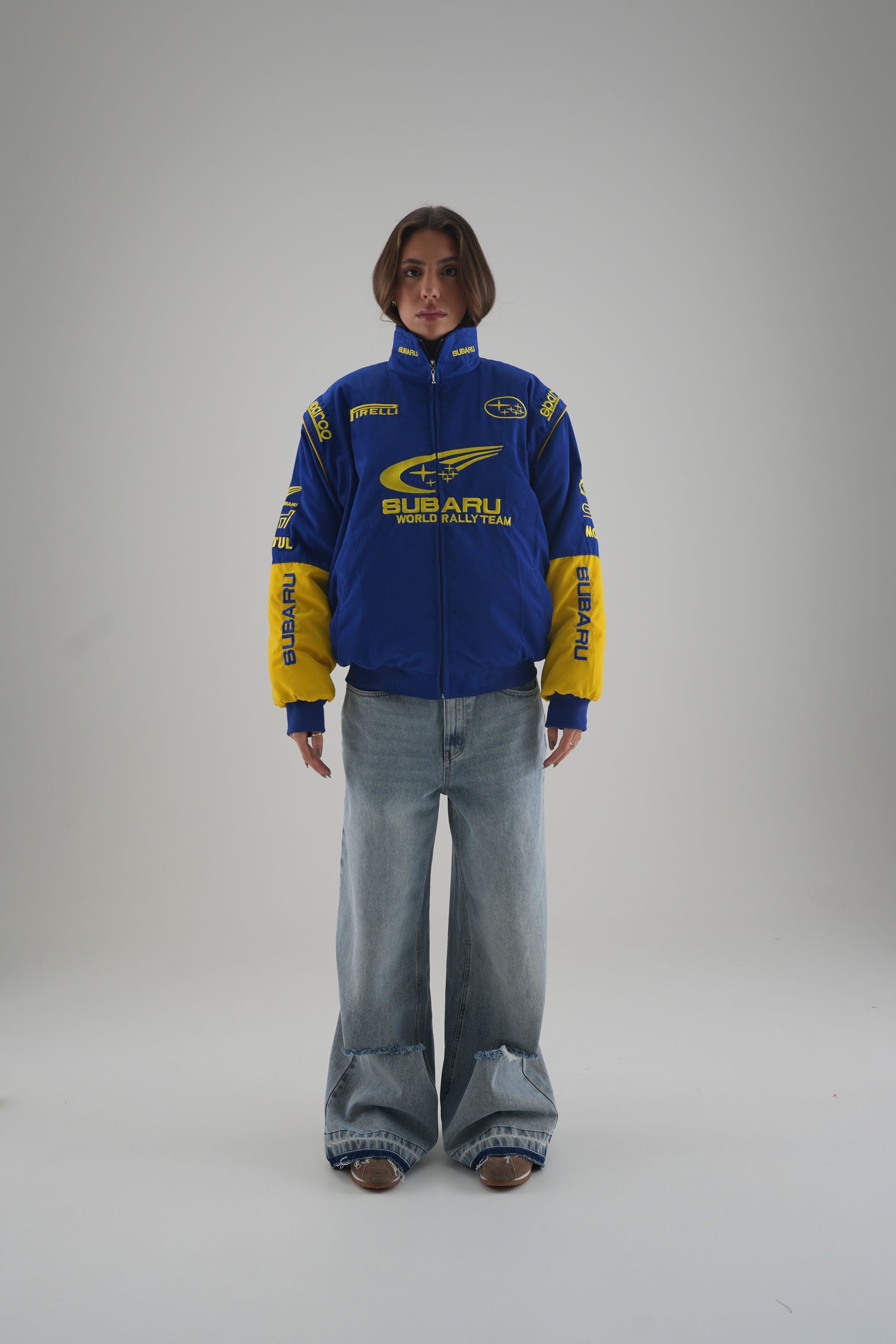 Subaru Rally Vintage Rennjacke – Blaue Edition
