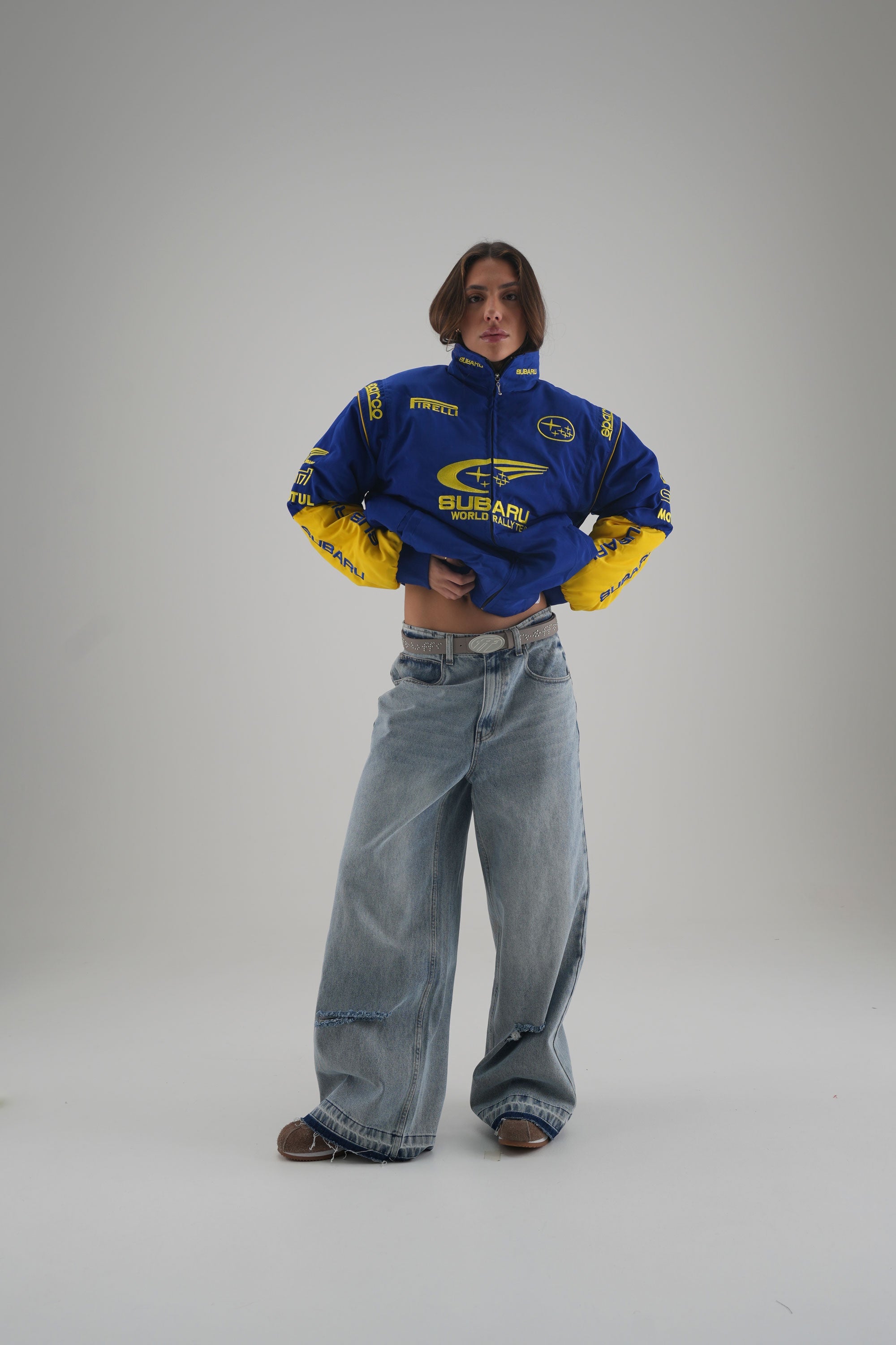 Subaru Rally Vintage Rennjacke – Blaue Edition