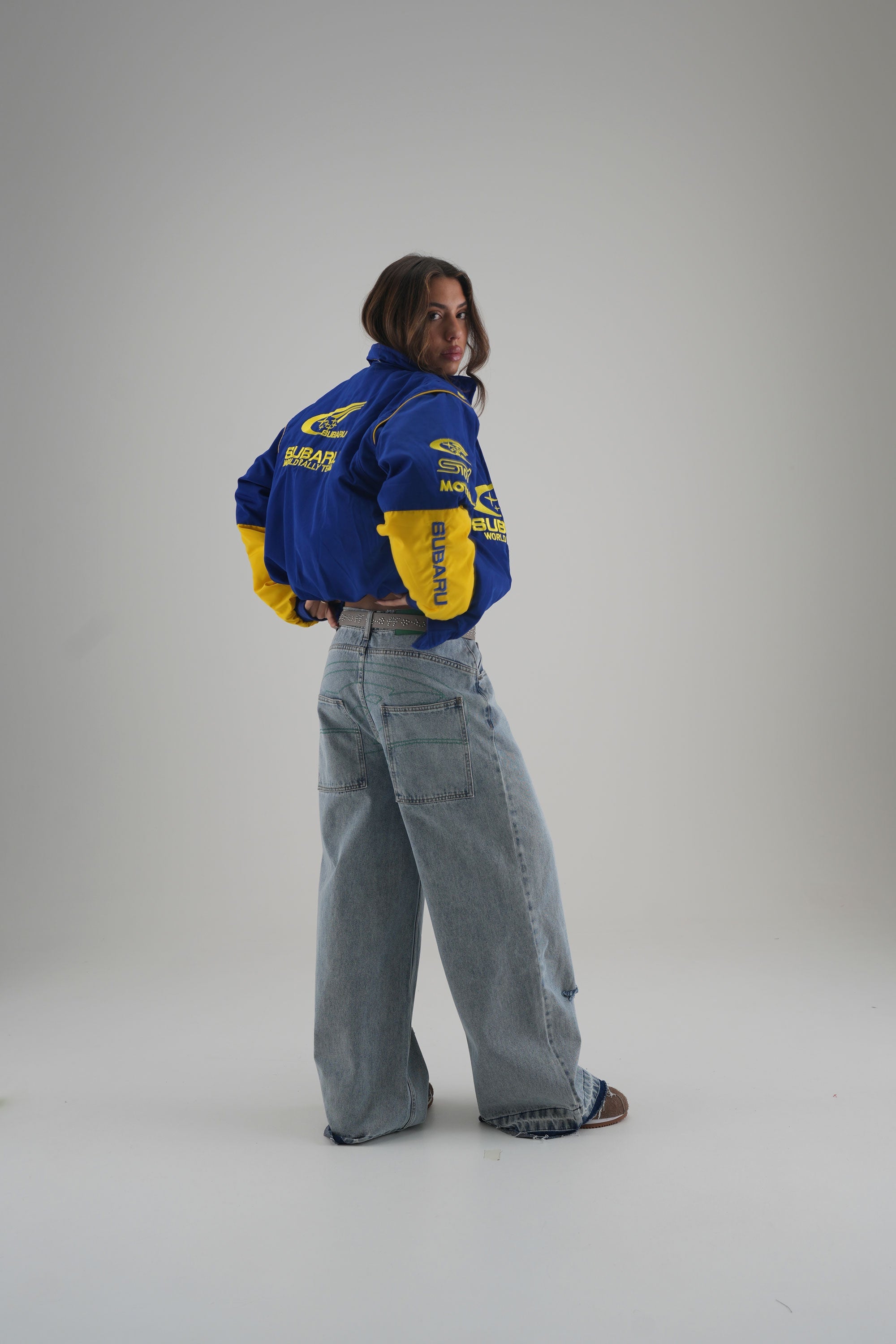 Subaru Rally Vintage Rennjacke – Blaue Edition