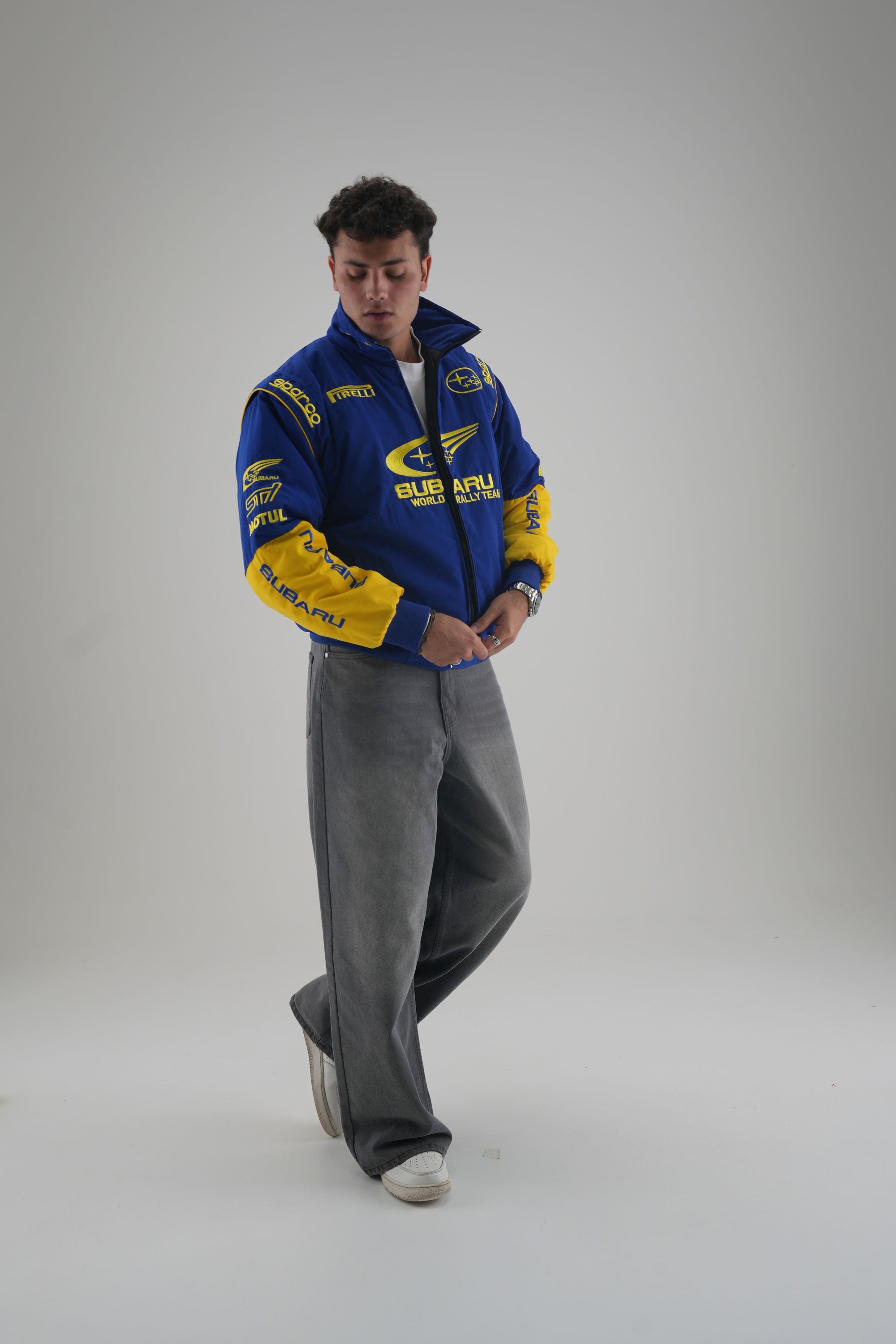 Subaru Rally Vintage Rennjacke – Blaue Edition