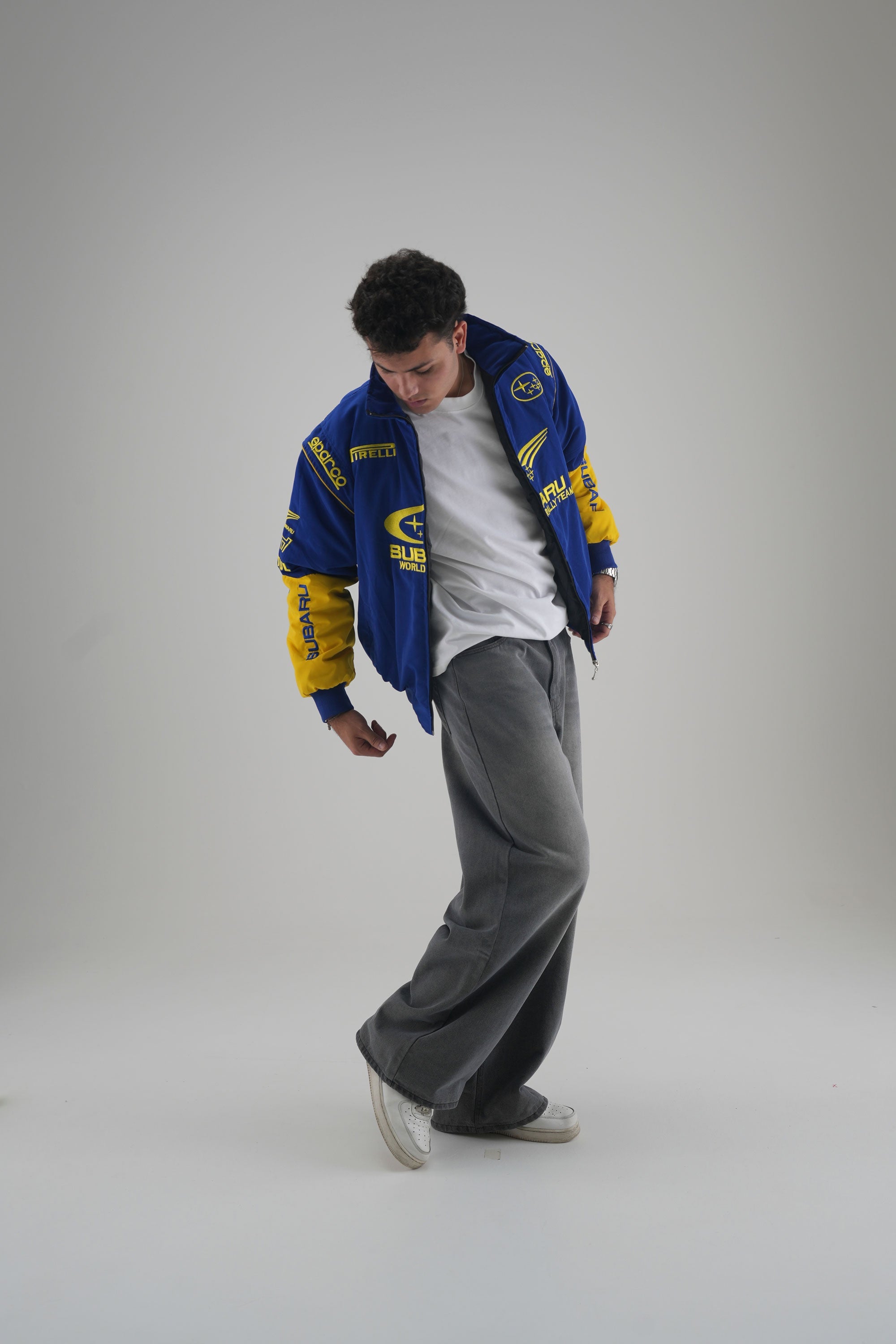 Subaru Rally Vintage Rennjacke – Blaue Edition