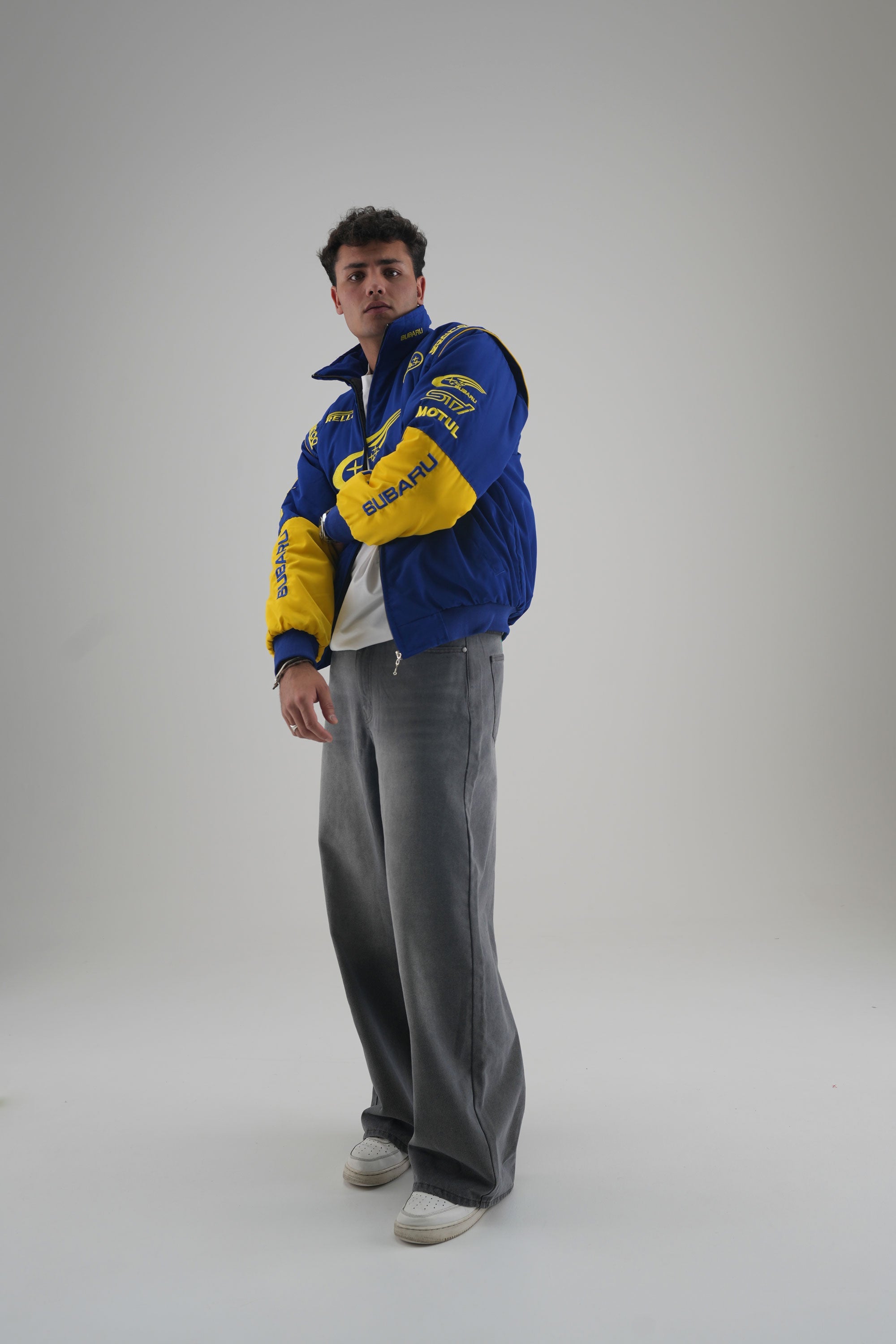 Subaru Rally Vintage Rennjacke – Blaue Edition